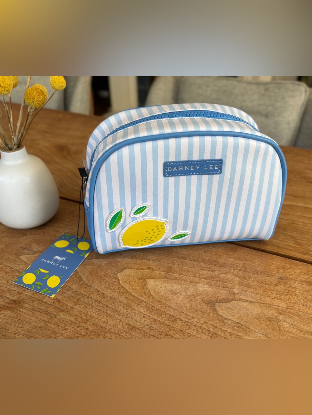 DABNEY LEE Makeup Case Lemon Stripe - Picture 2 of 12